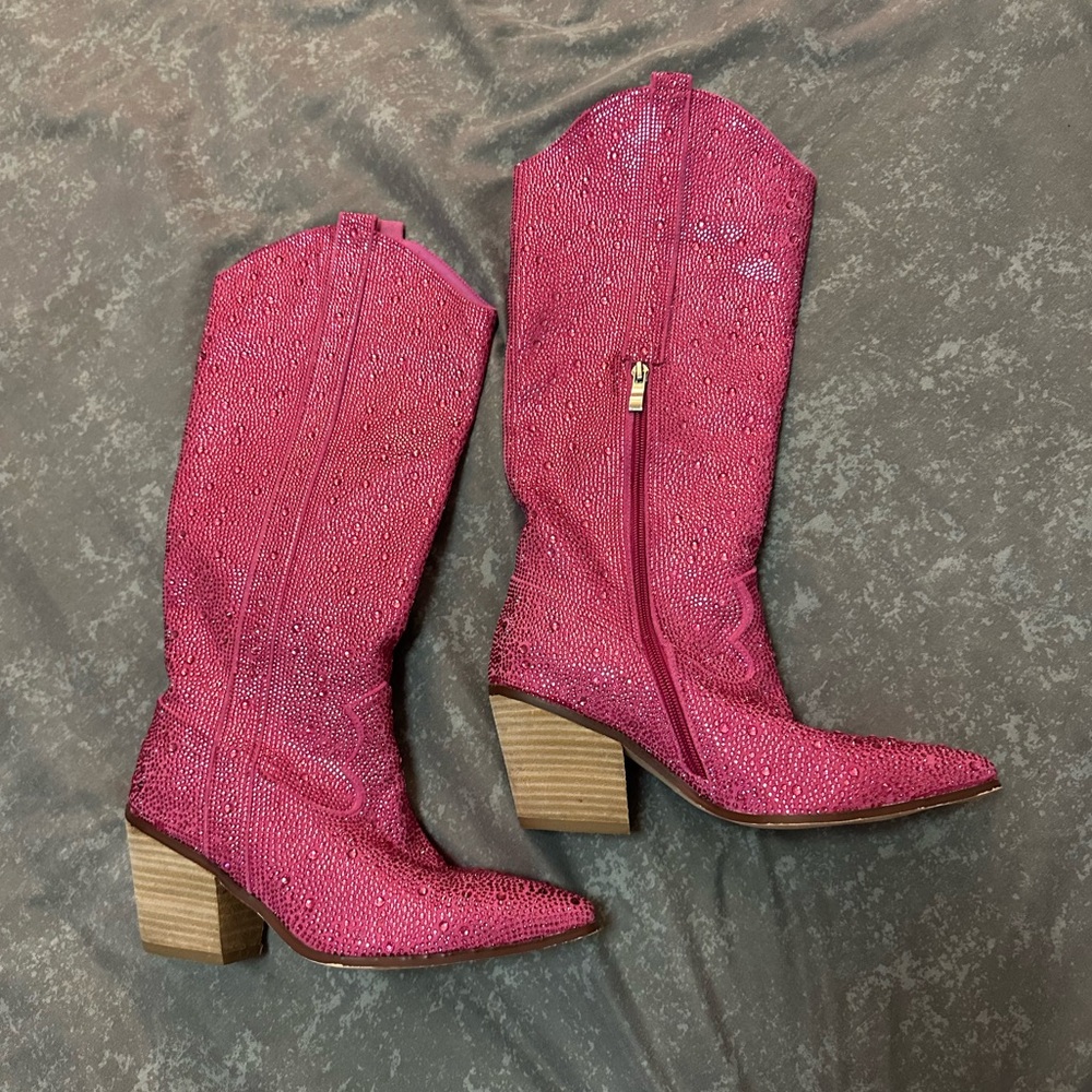 Women's Pink Sparkle Western Boots